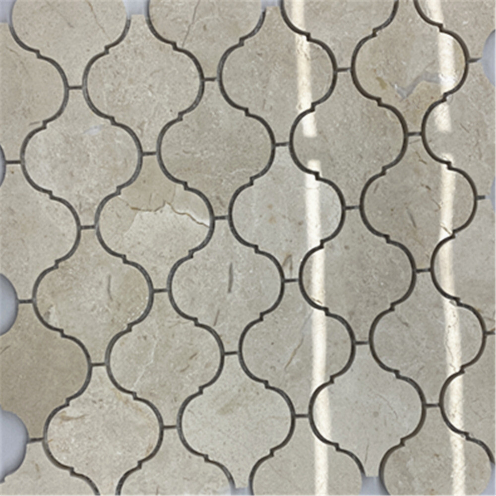 M892XP Crema Marfil Marble Medium Lantern Arabesque Mosaic Tile Polished
