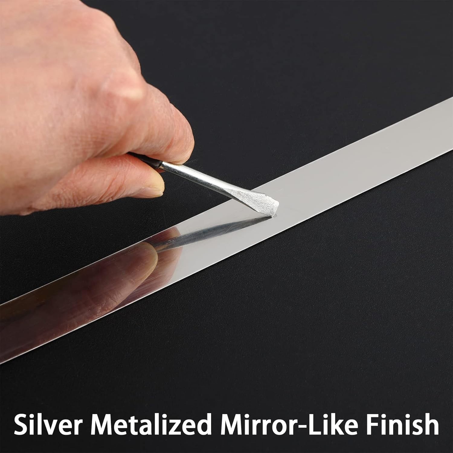 Wall Trim Fireplace Molding Silver Stainless Steel Peel & Stick 16.4 ft