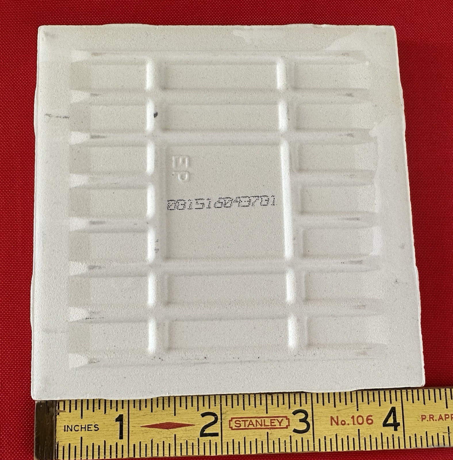 1 pc. Gloss White #SL10: Ceramic Tile by American Olean 1990’s “Starting Line”